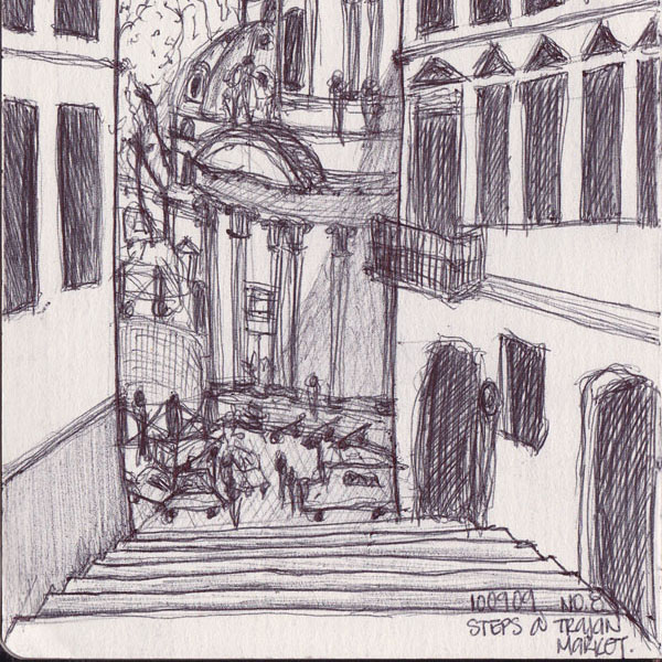 sketches in roma:exploring the architectural language of Rome's dense fabric